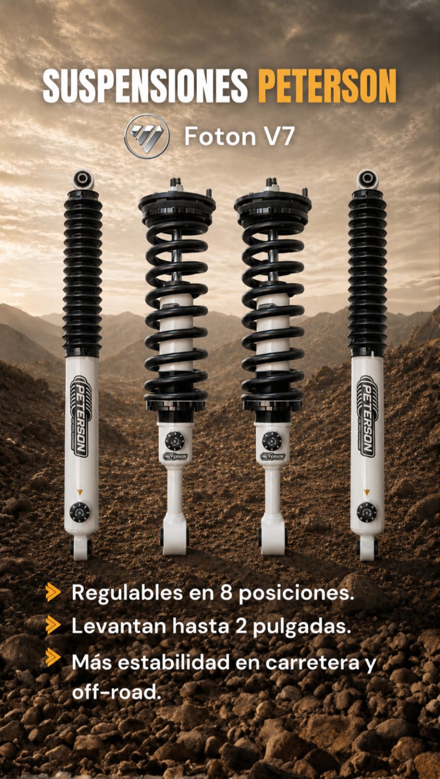 Suspensión Peterson para Great Wall Poer y Foton V7